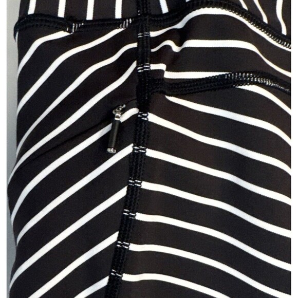 Athleta Leggings BLACK WHITE Stripe Contender 7/8 Tight Powerlift Pockets Sz XS - Picture 5 of 12